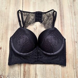 Victoria’s Secret Very Sexy Long Line Push Up Black Lace 32C